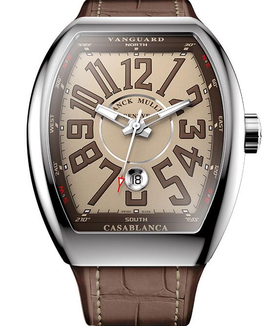 Review Franck Muller Vanguard Casablanca Replica Watch V 43 SC DT CASA AC BROWN